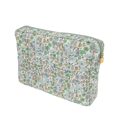 Bon Dep Pouch stor, toalettveske med Liberty - Poppy and Daisy teal