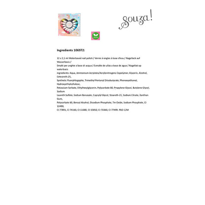 Souza neglelakksett for barn, 12 neglelakker + negleklistremerker
