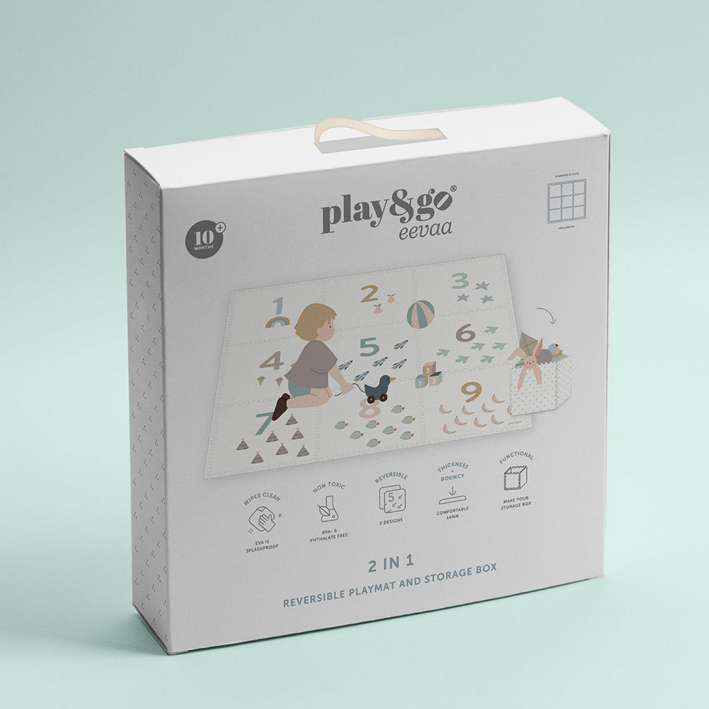 Play&amp;Go Puzzelmat Eevaa, Vendbar gulvpuslespillmatte og oppbevaring i ett - Numbers