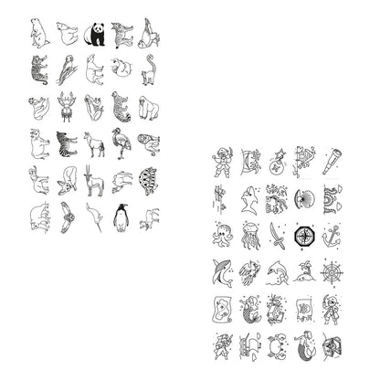 KidyDraw mini refill-kort med tegneskabeloner, Oceans &amp; pirates