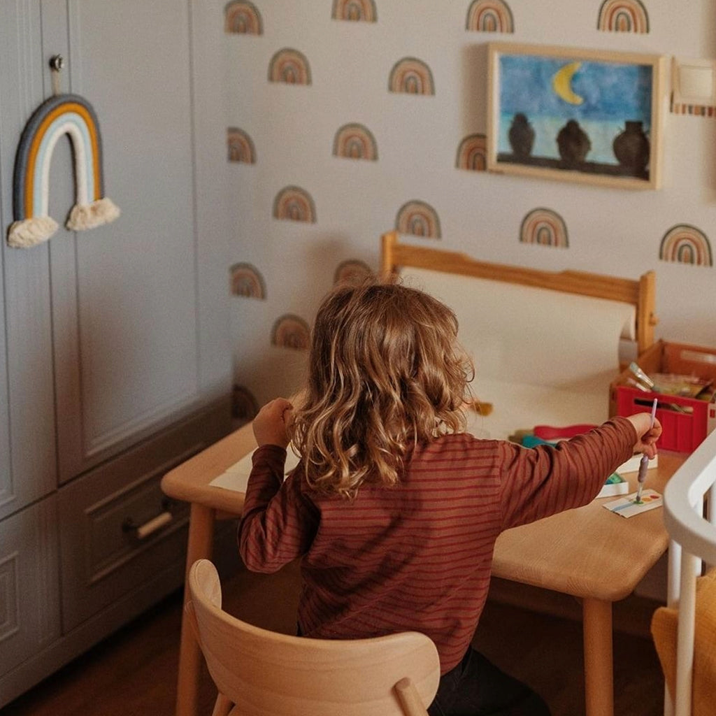 Curve-Lab, Lite skrivebord, Skrivebord til barn – Eik