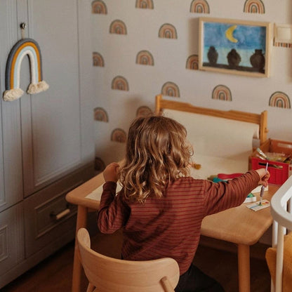 Curve-Lab, Lite skrivebord, Skrivebord til barn – Eik