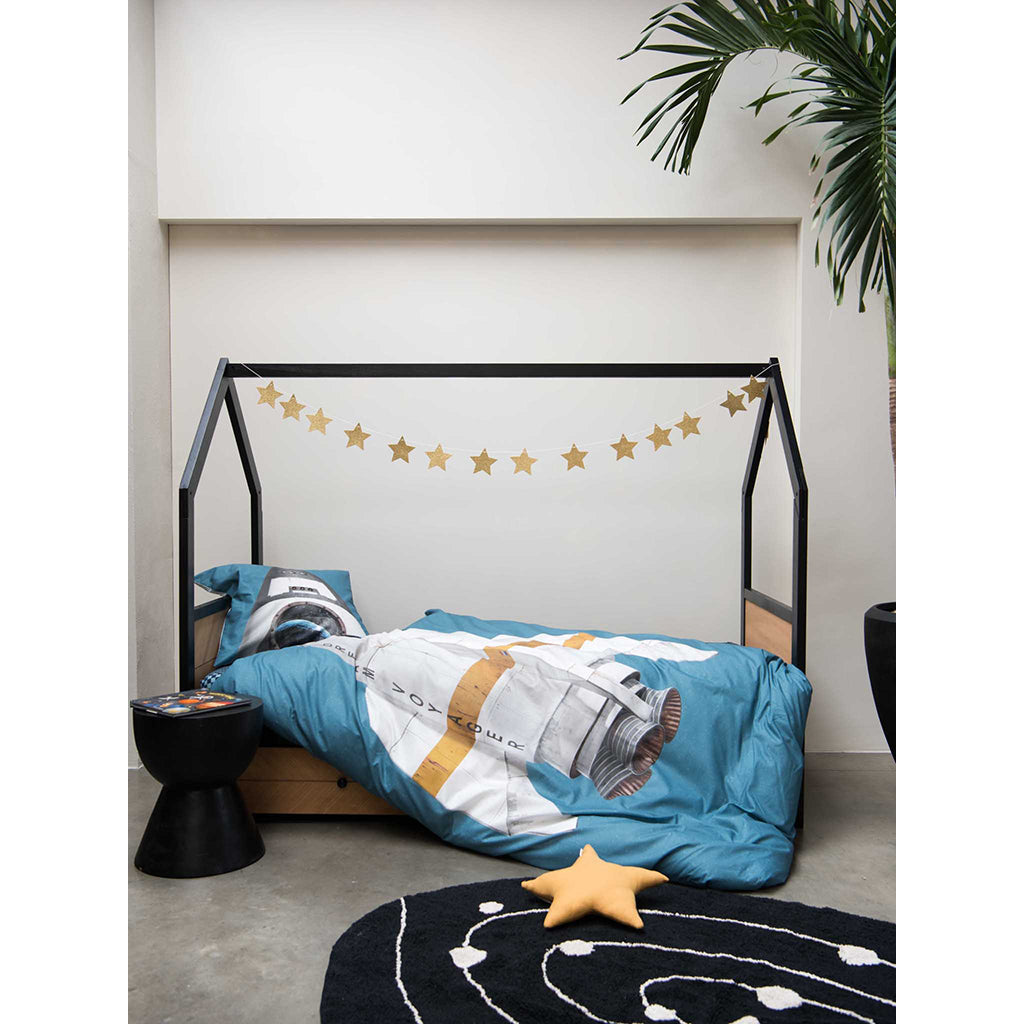 Snurk voksensengetøy, økologisk - Rocket smokey blue