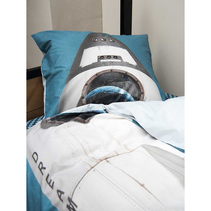 Snurk voksensengetøy, økologisk - Rocket smokey blue