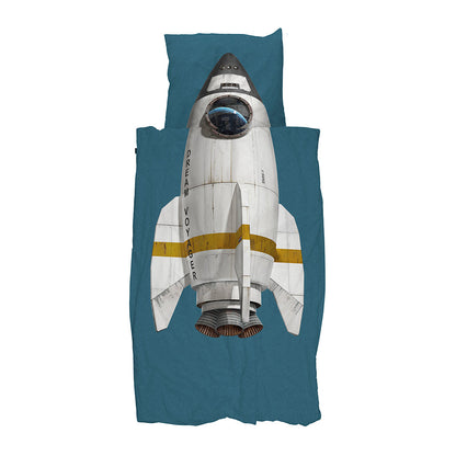 Snurk voksensengetøy, økologisk - Rocket smokey blue