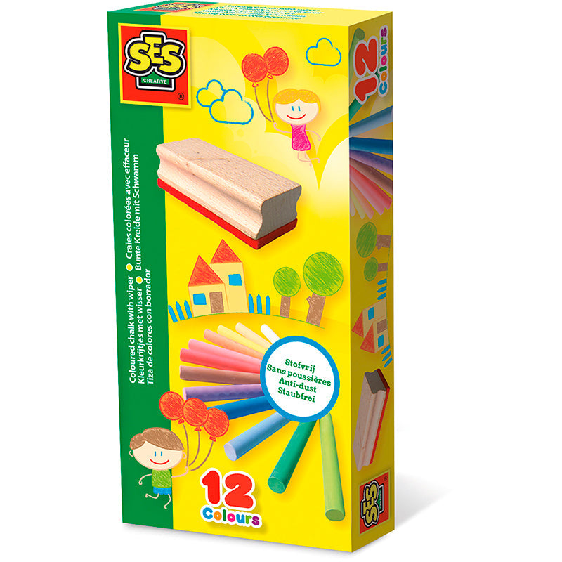 SES Creative farvekridt med tavlevisker produktbillede