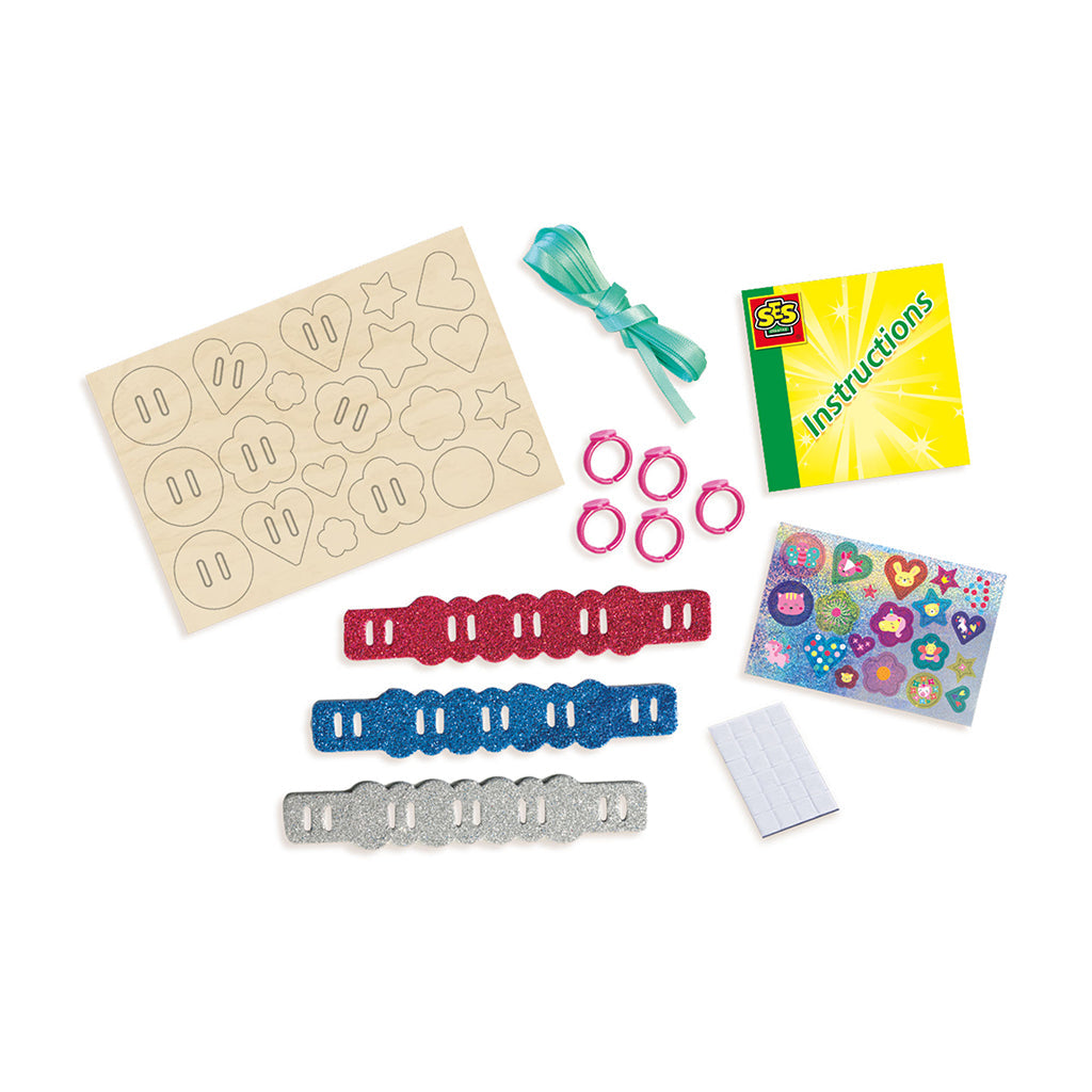 SES Creative Glitterarmbånd og ringer