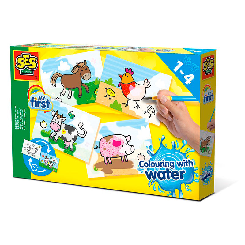 SES Creative Min første maling med vandfarver, Gårdens dyr set fra siden