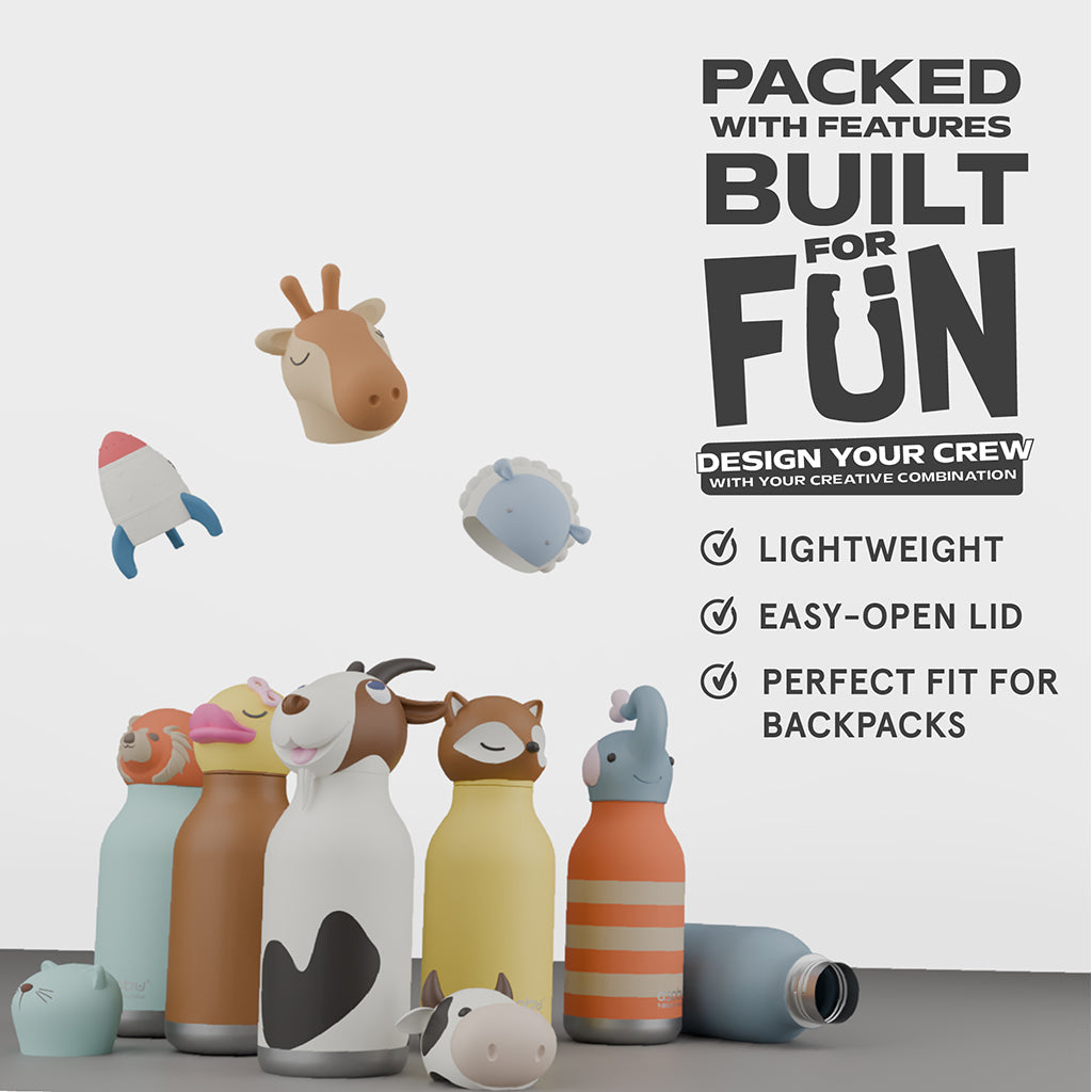 Asobu Bestie Animal termo drikkeflaske, 460 ml. - Hest