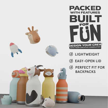 Asobu Bestie Animal termo drikkeflaske, 460 ml. - Hest