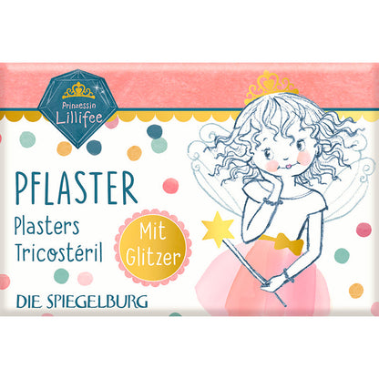 Prinsesse Lillefe plaster med glitter på hvid baggrund