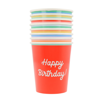 Meri Meri papkrus, Mixed Happy birthday - 8 stk