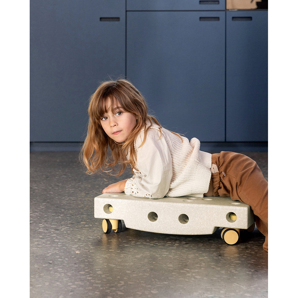 Modu Rullebrett, aktivitetsleketøy i skum, 5 deler - Sand Grey / Honey Yellow