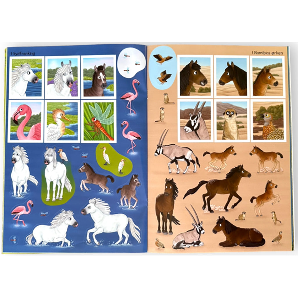 Forlaget Bolden, Naturens verden – med klistremerker – Hester og ponnier og andre dyr