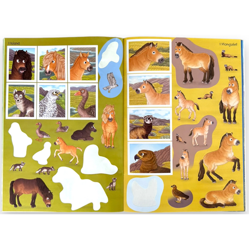 Forlaget Bolden, Naturens verden – med klistremerker – Hester og ponnier og andre dyr