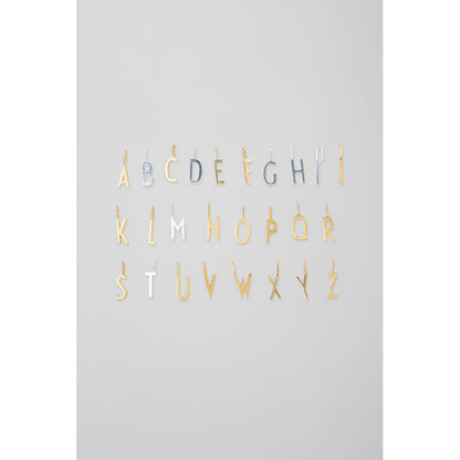 Design Letters smykkeanheng, 16mm matt sølv bokstav - A-Z