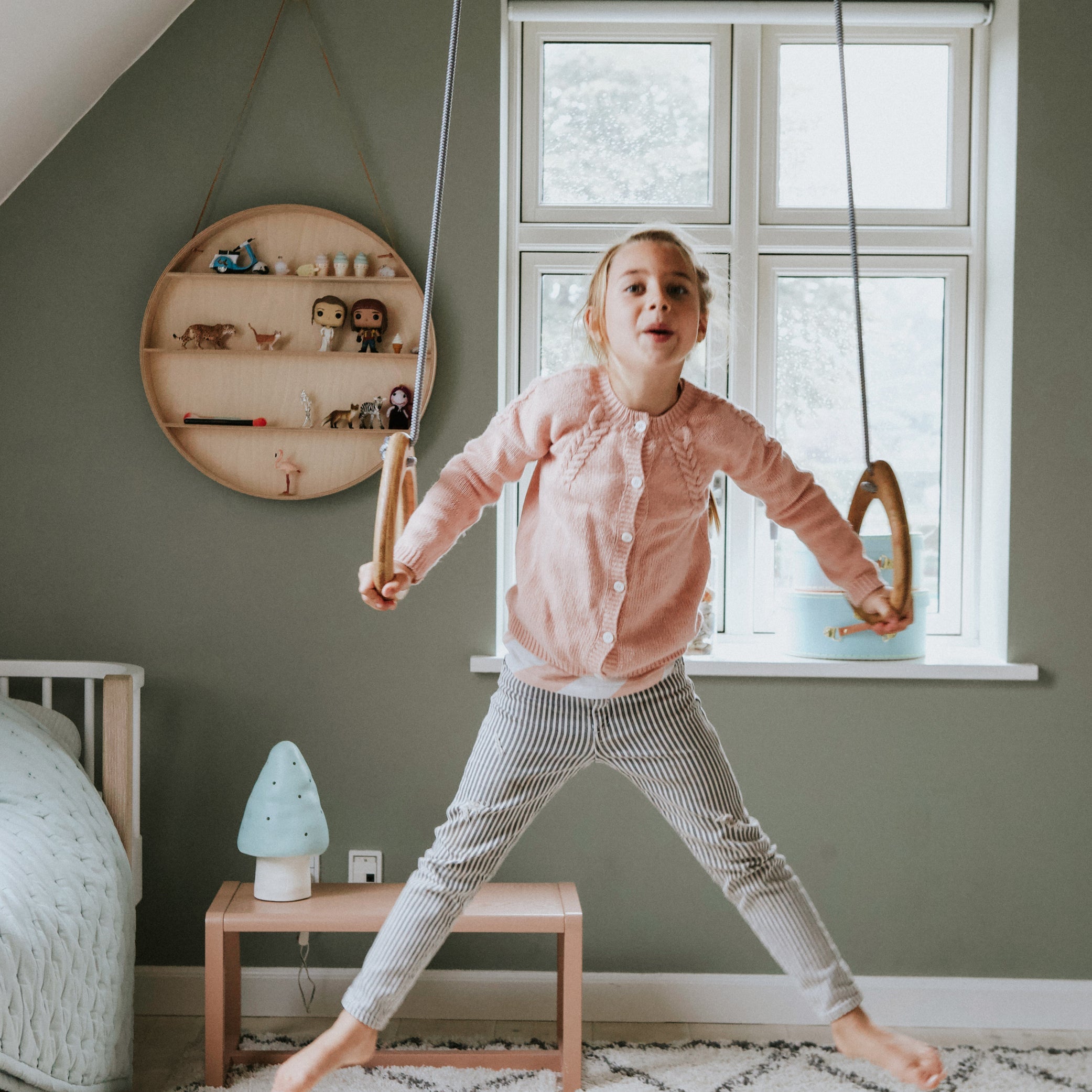 Lillagunga gymnastikkringer, Oak - Grey