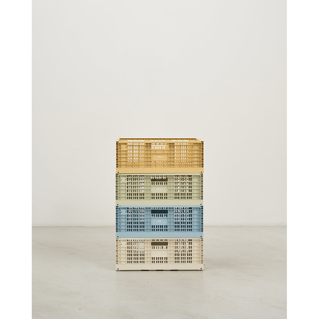 Modu Oppbevaringskasse, Ekstra stor sammenleggbar/stablebar kasse - Honey Yellow