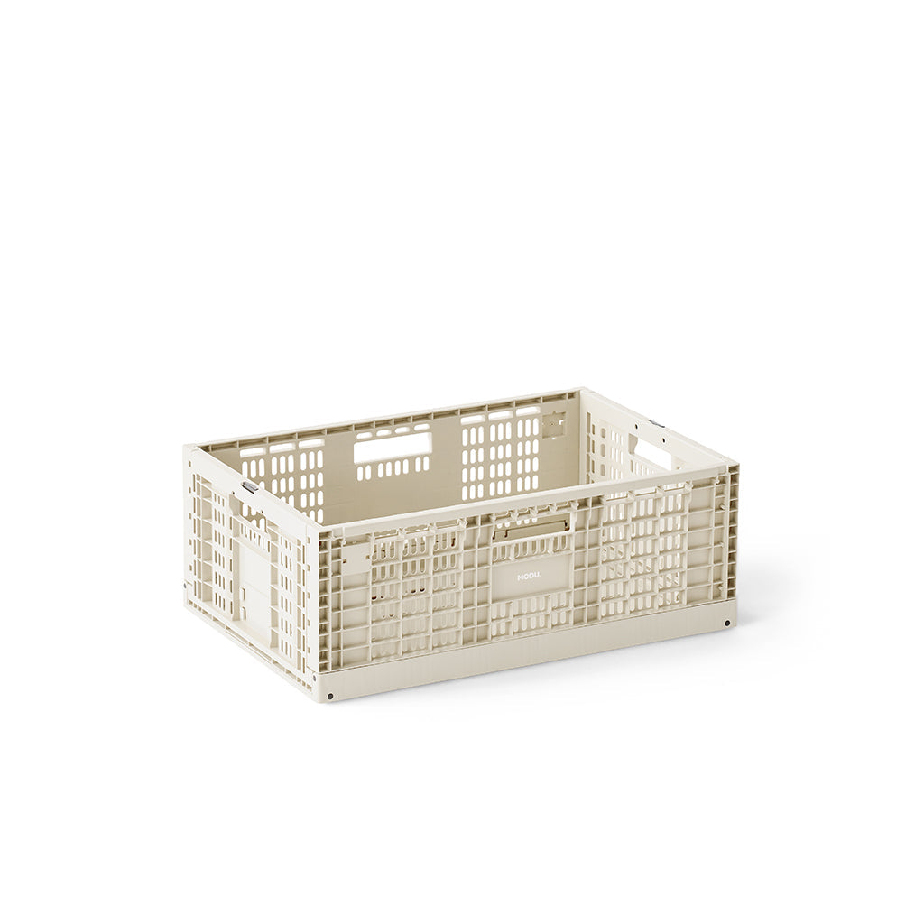 Modu Oppbevaringskasse, Ekstra stor sammenleggbar/stabelbar kasse - Sand Grey