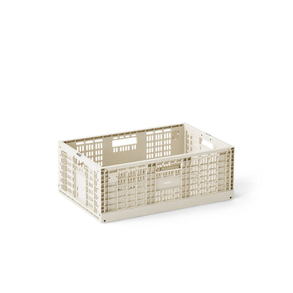 Modu Oppbevaringskasse, Ekstra stor sammenleggbar/stabelbar kasse - Sand Grey