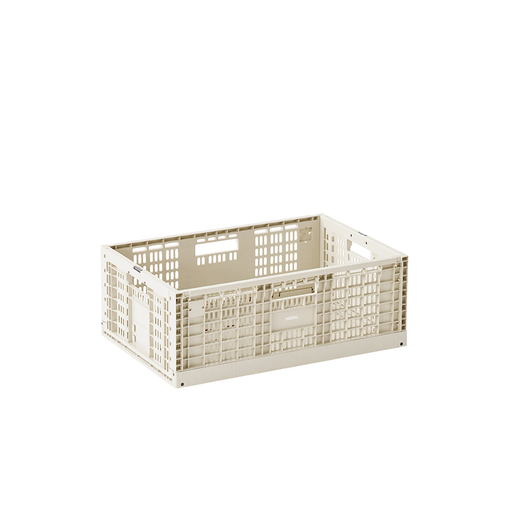 Modu Oppbevaringskasse, Ekstra stor sammenleggbar/stabelbar kasse - Sand Grey