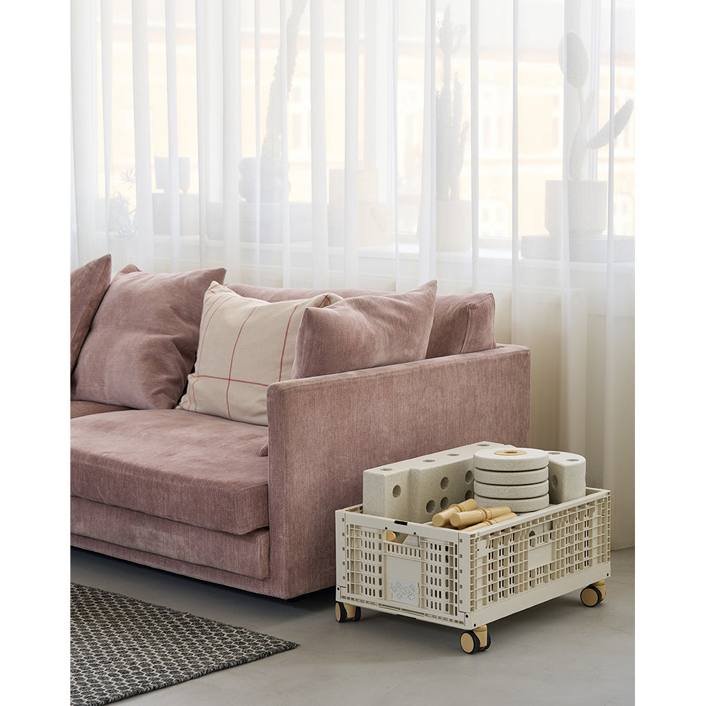 Modu Oppbevaringskasse, Ekstra stor sammenleggbar/stabelbar kasse - Sand Grey