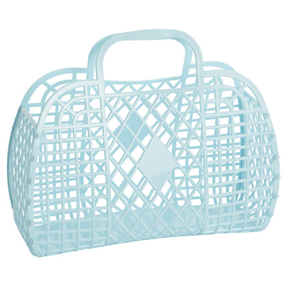 Sun Jellies retro taske stor blå i genanvendt LDPE plast