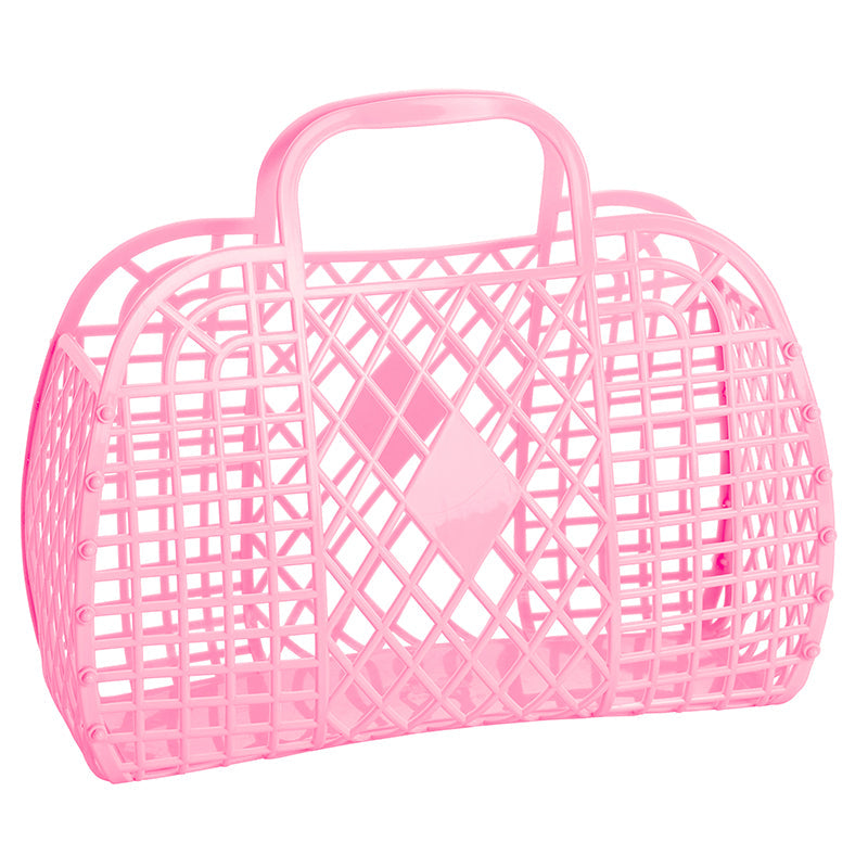 Sun Jellies Retro-kurv, stor - Bubblegum pink