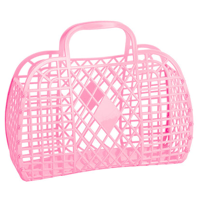 Sun Jellies Retro-kurv, stor - Bubblegum pink