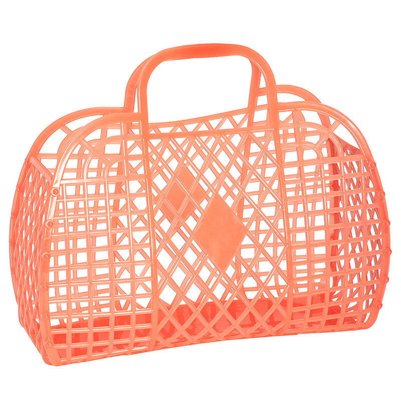 Sun Jellies Retro kurv, stor - Neon oransje