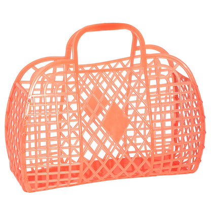 Sun Jellies Retro kurv, stor - Neon oransje