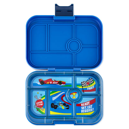 Yumbox matboks med 6 rom, Original - Surf Blue / Race Cars tray