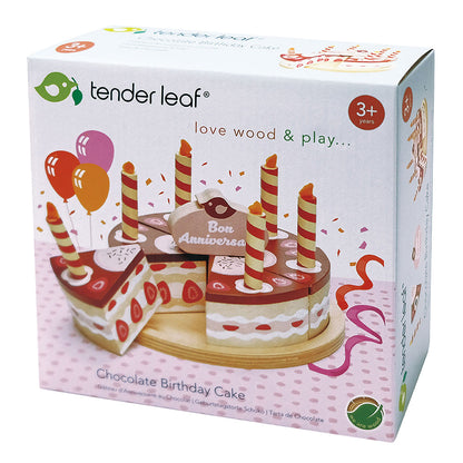 Tender Leaf, Lekemat i tre , Bursdagskake med lys - Sjokolade
