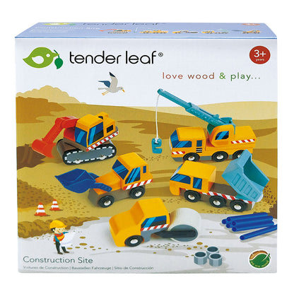 Tender Leaf, 5 arbeidskjøretøy - Byggeplass