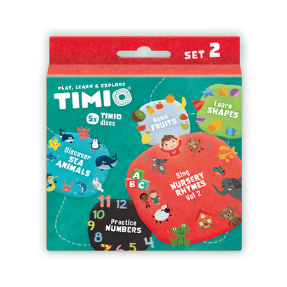 TIMIO Disksett 2, Tall, barnesanger, sjødyr, former og frukter