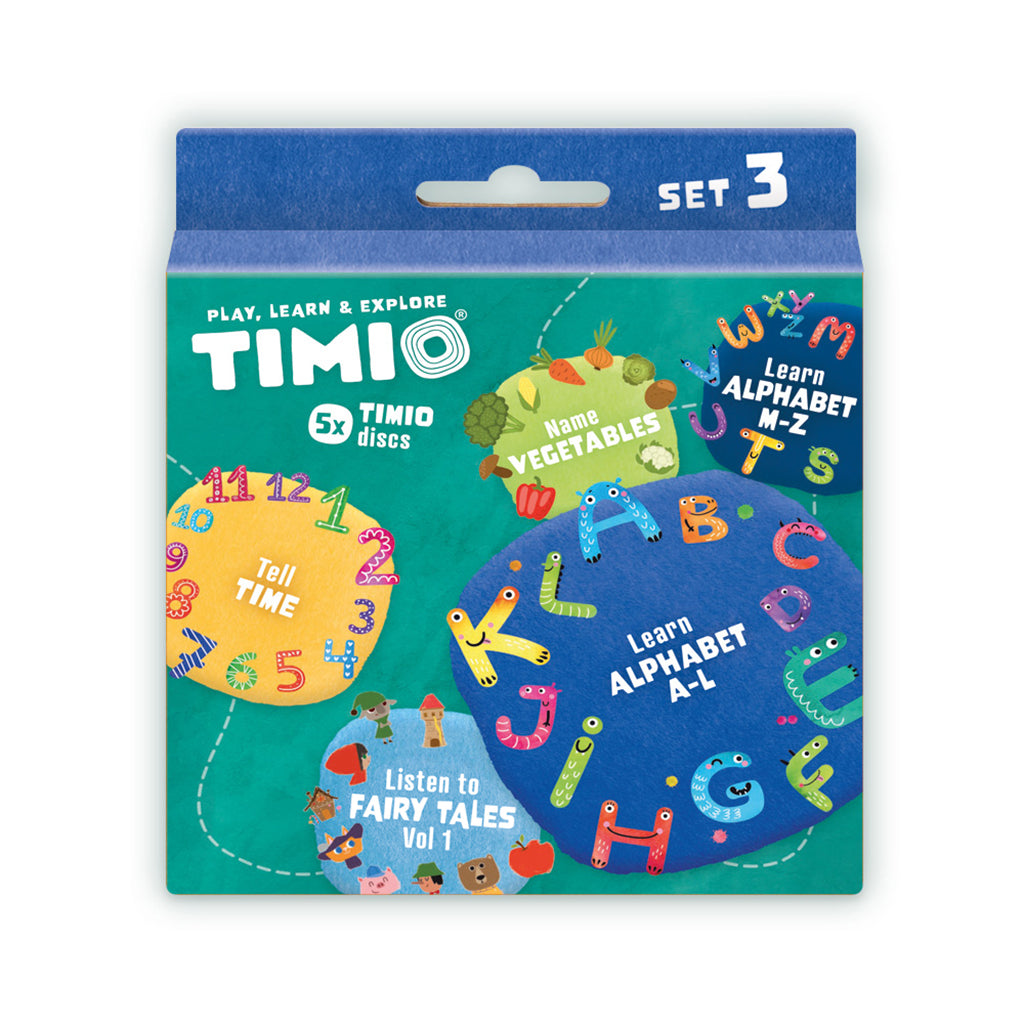 TIMIO Disc Set 3, Eventyr, tiden, grønnsaker, alfabet A-L og alfabet M-Z
