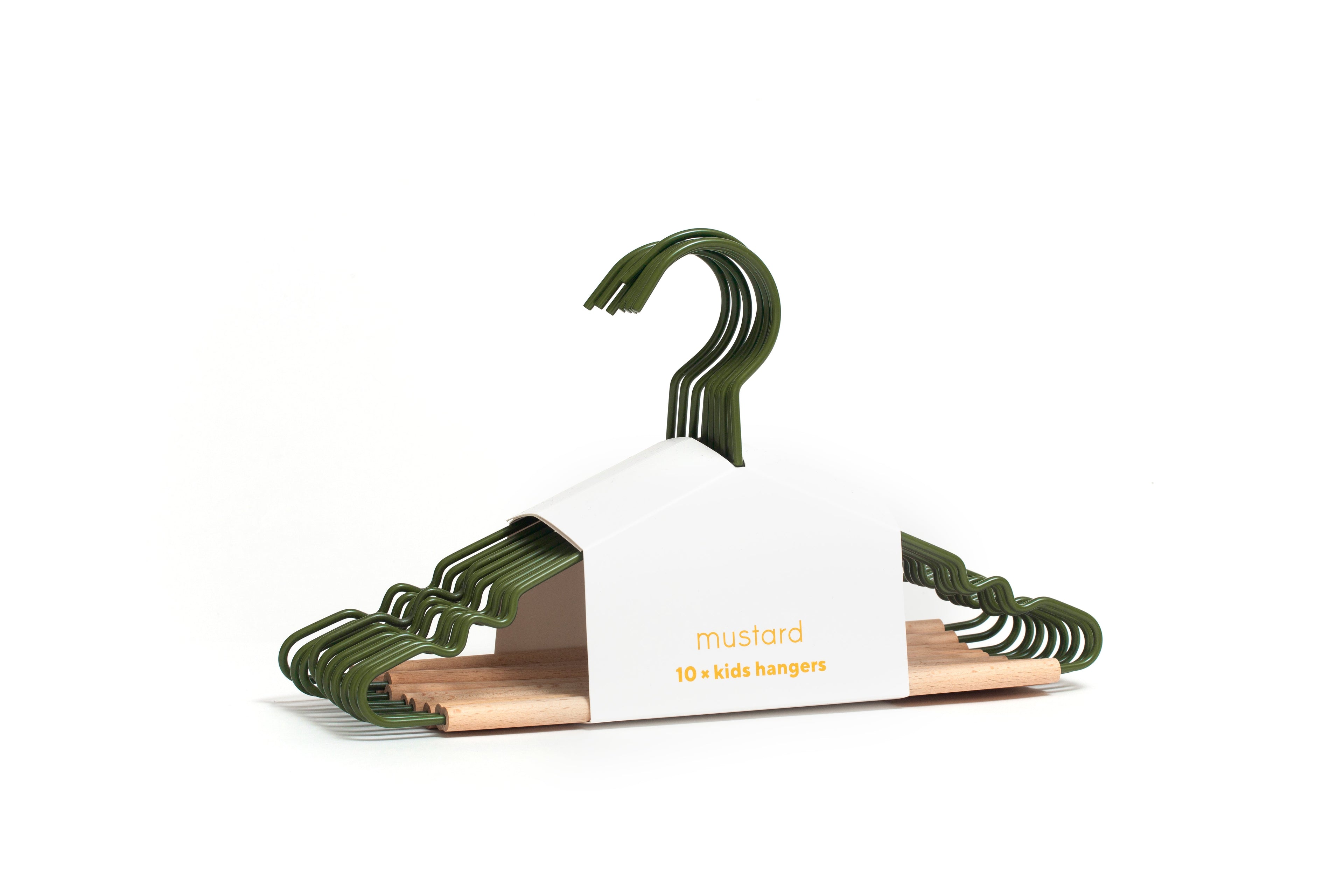 Mustard Made Kids top hengere, 10-pak barnekleshengere - Olive