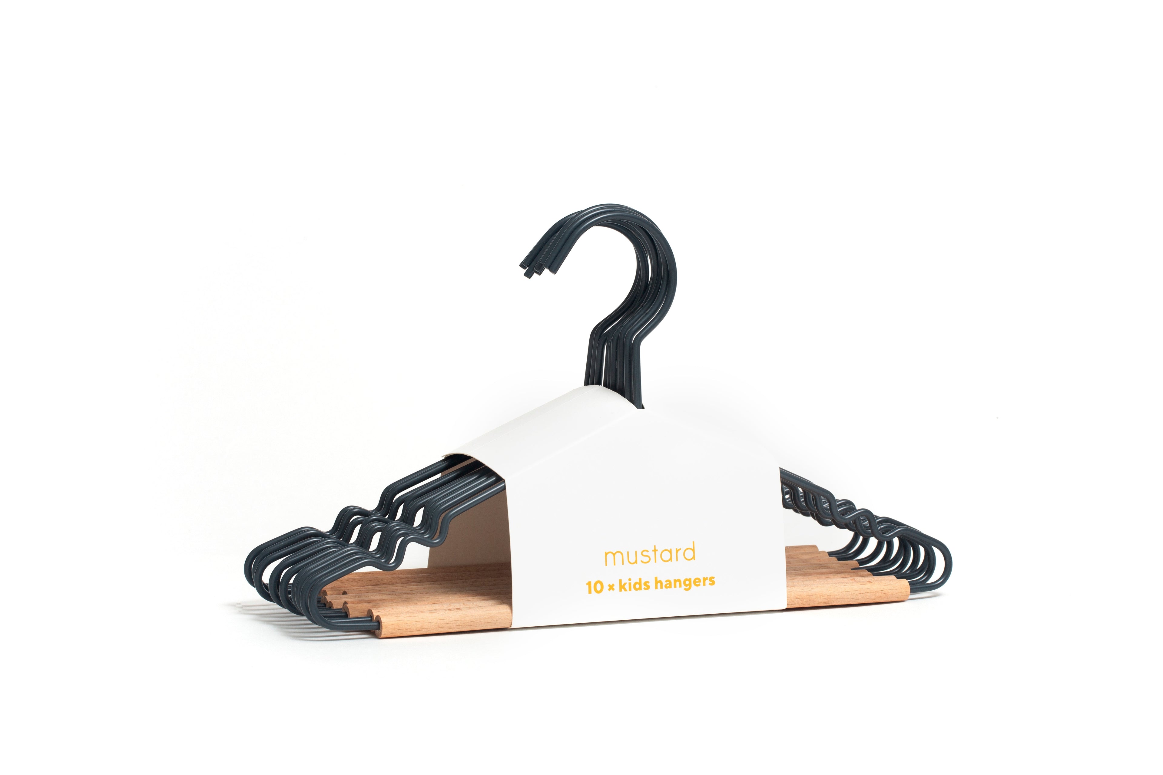 Mustard Made Kids top hangers, 10-pak børnebøjler - Slate