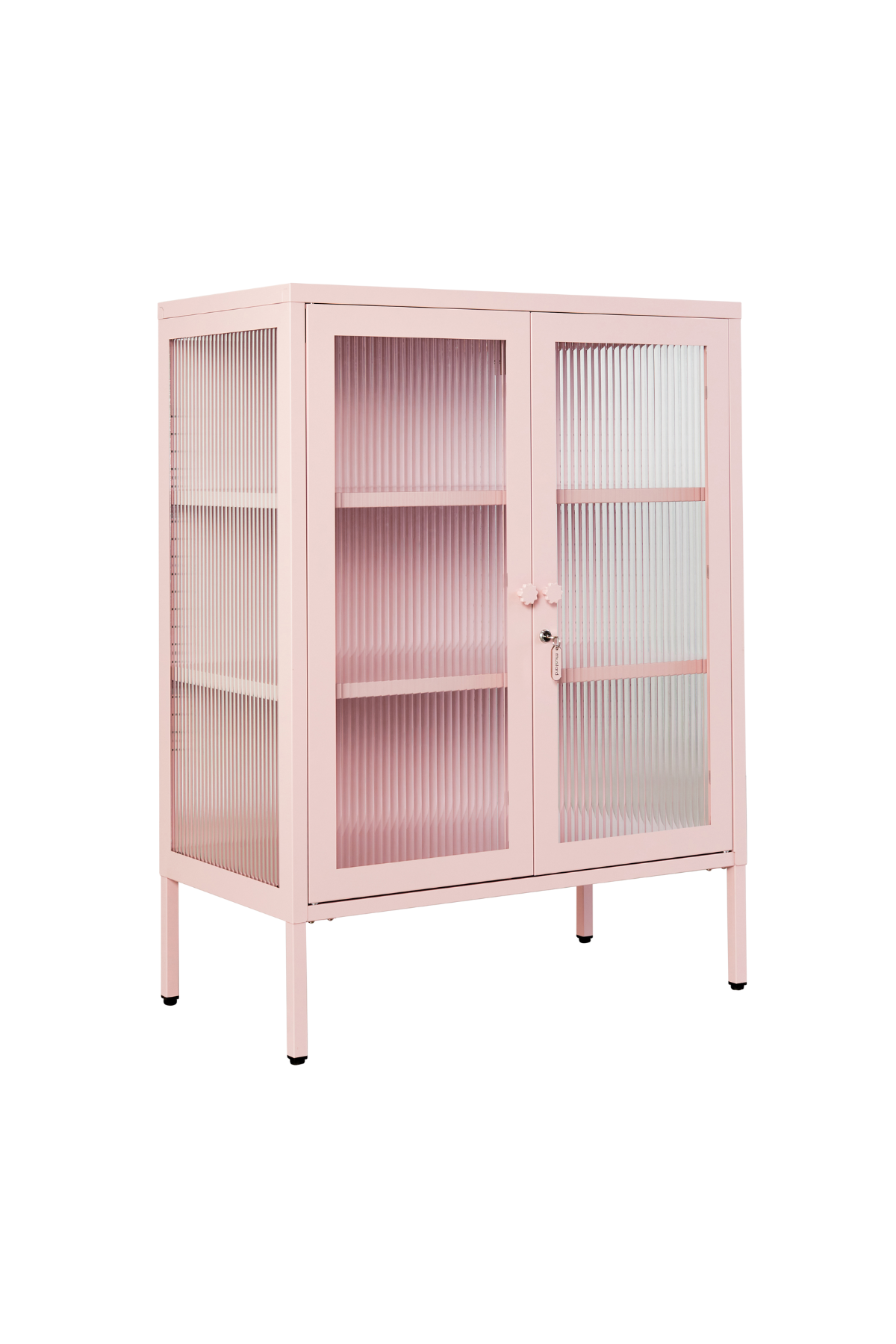 Mustard Made The Mixer glasskab i blush med ribbet glaslåger