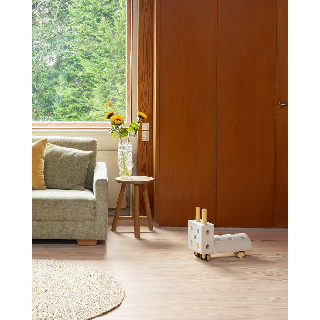 Modu Lille gåbil, aktivitetsleketøy i skum, 10 deler - Sand Grey / Honey Yellow