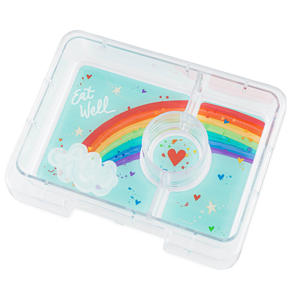 Yumbox matboks m. 3 rum, Snack - Misty aqua/ Rainbow