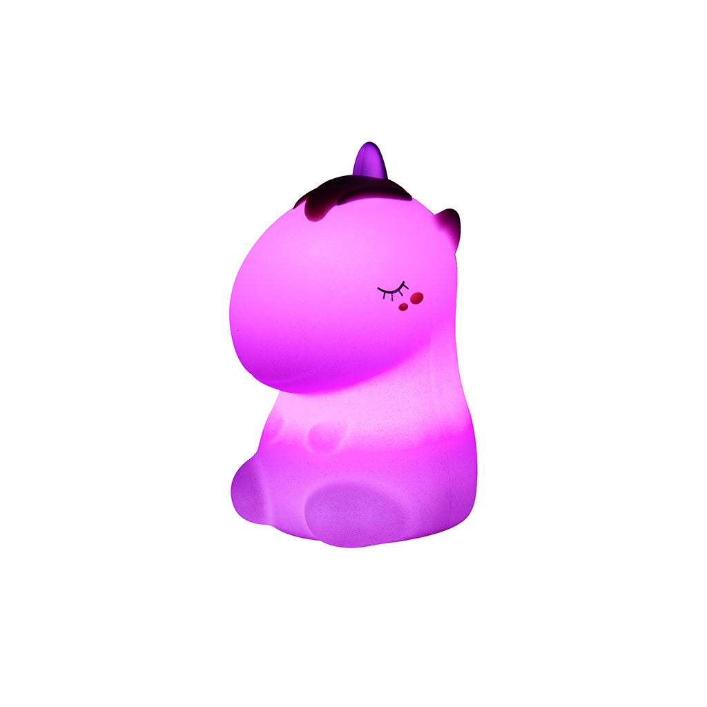 Little L. LED nattlampe med fjernkontroll og flere lysinnstillinger - Cosmo unicorn pink glitter