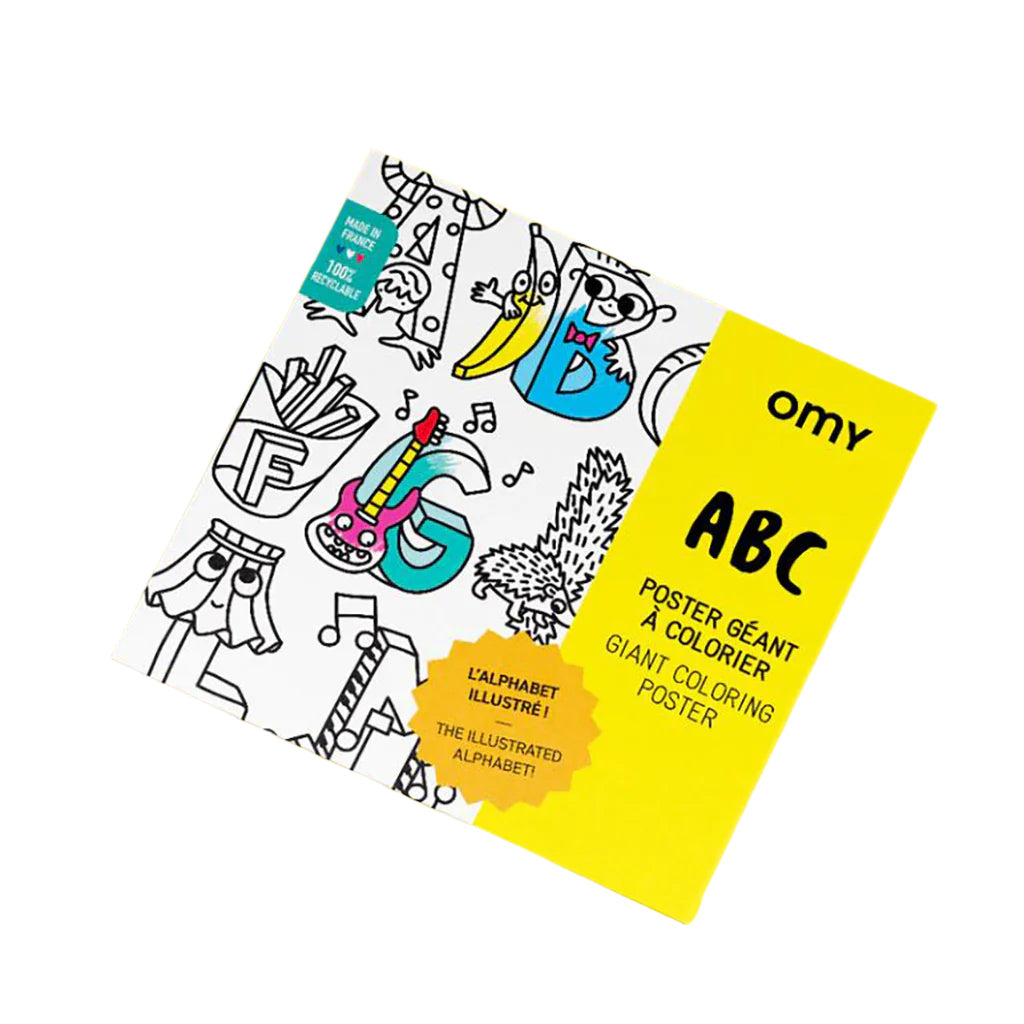 Omy stor plakat til fargelegging, ABC