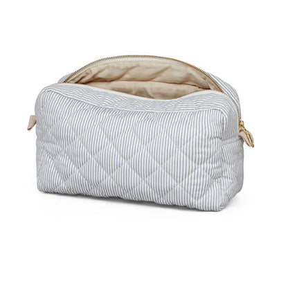Cam Cam quiltet toalettmappe, Classic stripers blue/praline