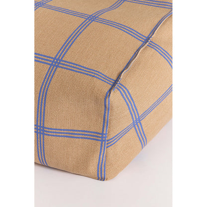 Nobodinoz Vibes sakkosekk-lenestol, Brown Blue Windowpane