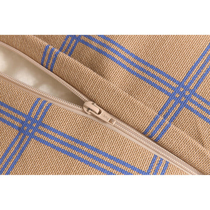 Nobodinoz Vibes sakkosekk-lenestol, Brown Blue Windowpane