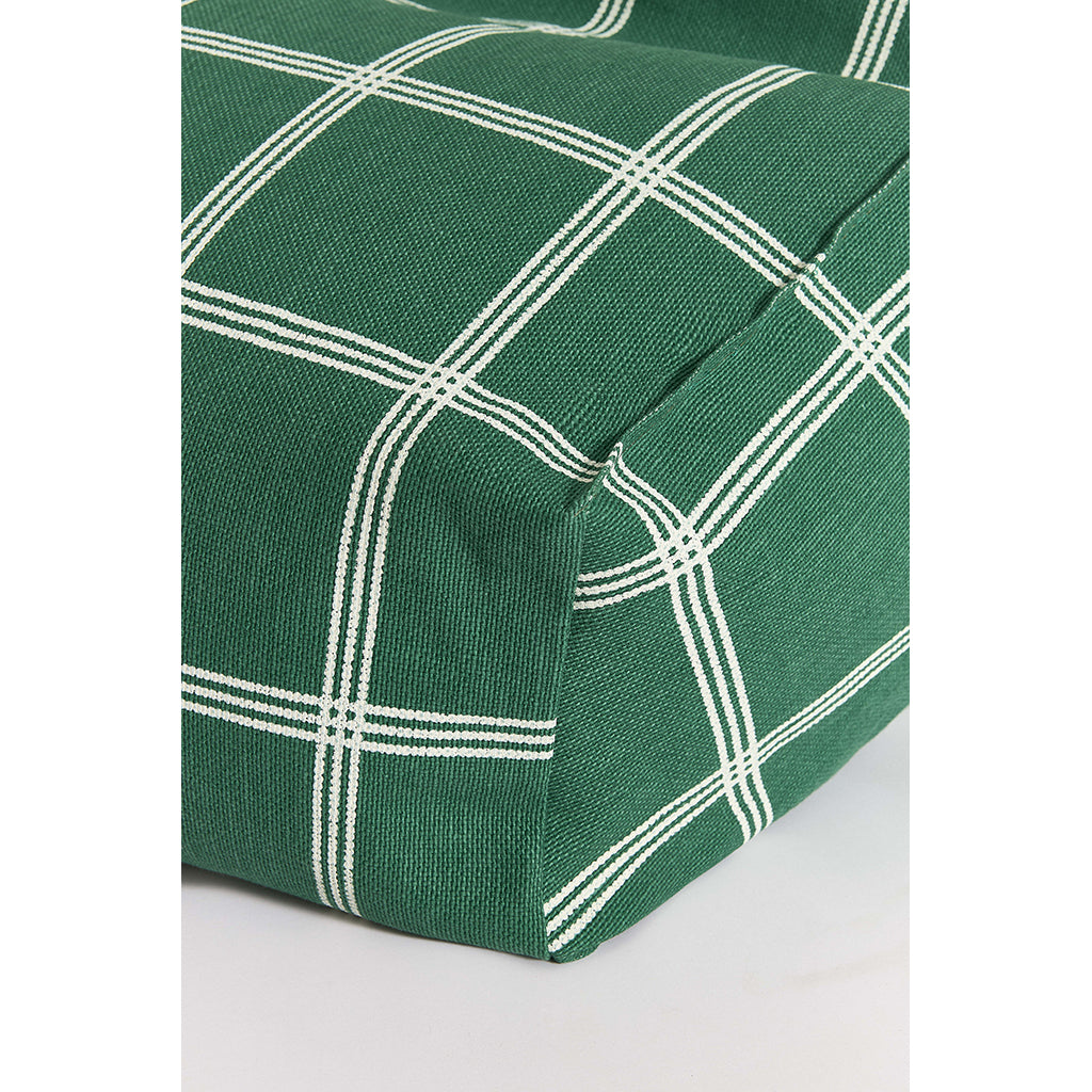 Nobodinoz Vibes sakkosekk-lenestol, Green white windowpane