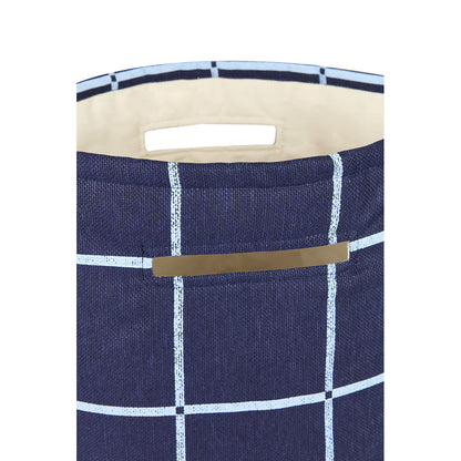 Nobodinoz Vibes oppbevaringskurv, stor - Navy blue windowpane
