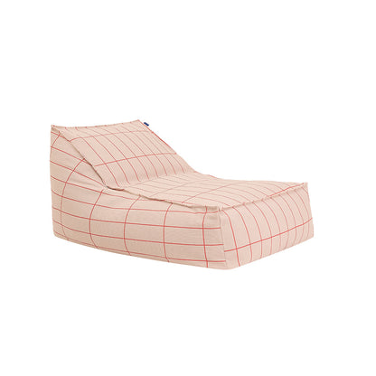Nobodinoz Vibes lang saccosekk, voksen - Pink red grid