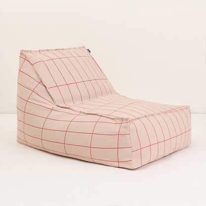 Nobodinoz Vibes lang saccosekk, voksen - Pink red grid